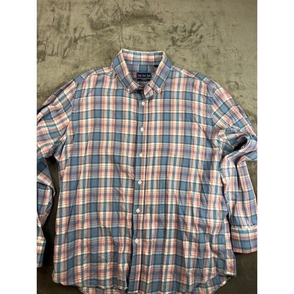 Charleston Threads Shirt Men's 2XL‎ Colorful Cotton Plaid Long Sleeve Button Up
